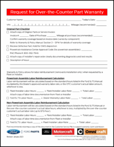 OTC Warranty Request Form thumbnail